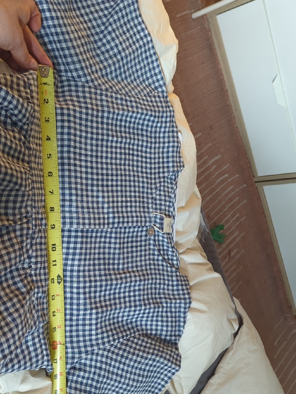 NWT LINTICO Linen Check Long Sleeve Midi Dress - Picture 7 of 7